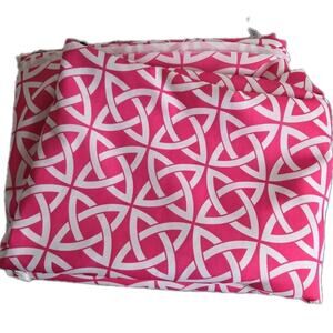 Hawaiian Polynesian Fabric Pink Geometric Floral Pattern approx 10 yards